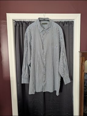 Ermenegildo Zegna Mint Blue Striped Cool Soft Cotton Made In Italy Dress Shirt